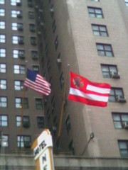 US and FDNY flags