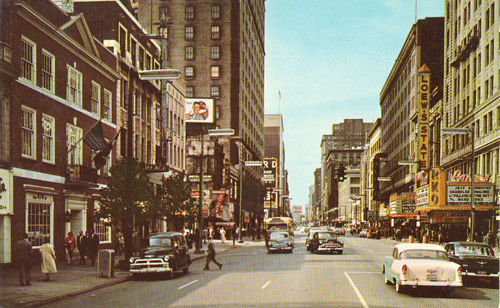 Playhouse Square, looking west, Cleveland, Ohio in the Fall of 1956