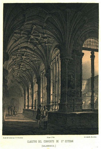032-Claustro del Convento de Sn. Esteban (Salamanca) (1865) - Parcerisa, F. J-Biblioteca digital de Castilla y León  .