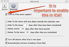 Enabling time zone support in iCal