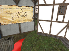 Globe theatre in Second Life-advert for an obscure play