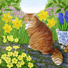 ER6 Laurence with Primroses and Daffodils by Elizabeth Ruffing