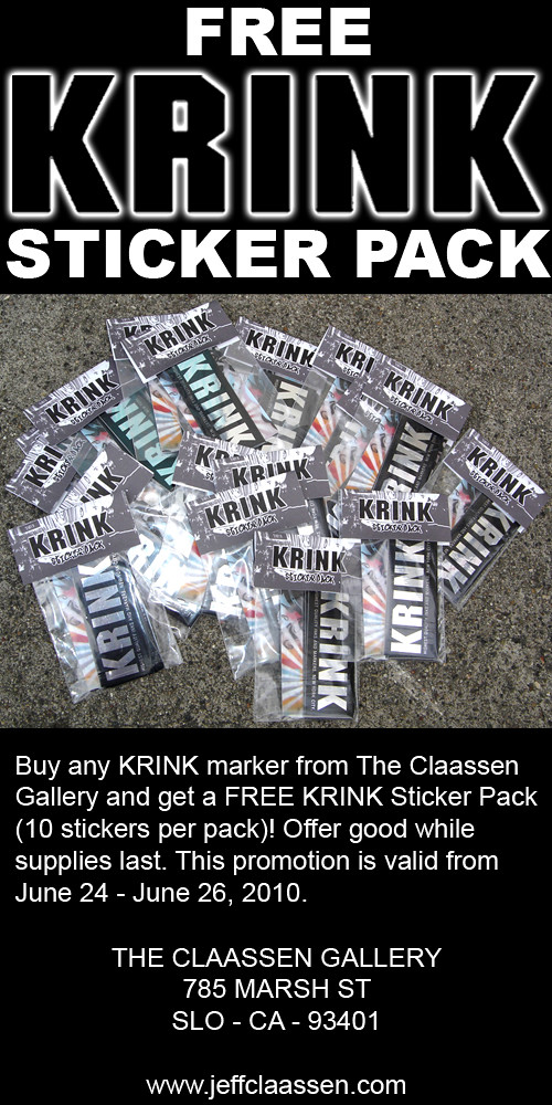 flyer for free krink sticker promo