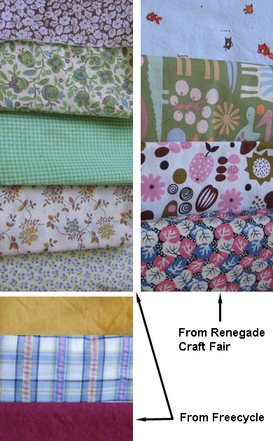 Fabric  from Freecycle and Renegade Fair NYC