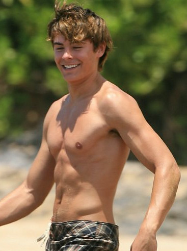 zac efron shirtless at the beach 