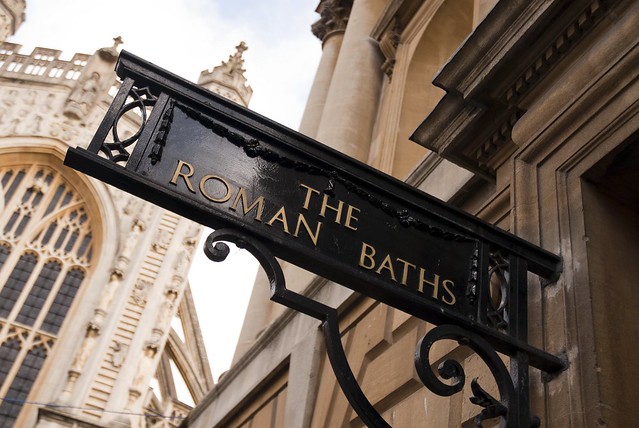 Entrance sign to the Roman Baths