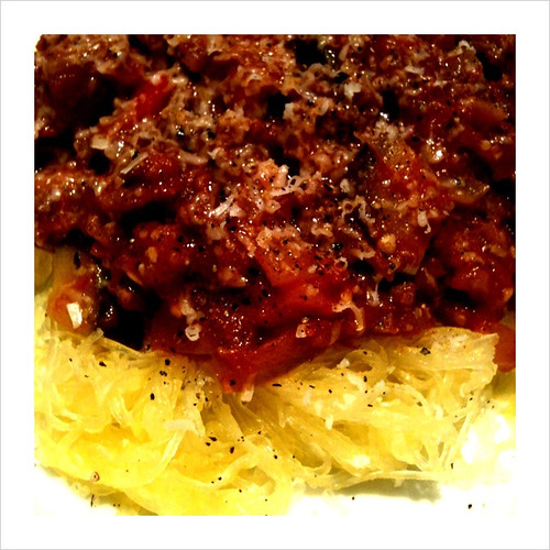 Spaghetti Squash w/ Eggplant Bolognese