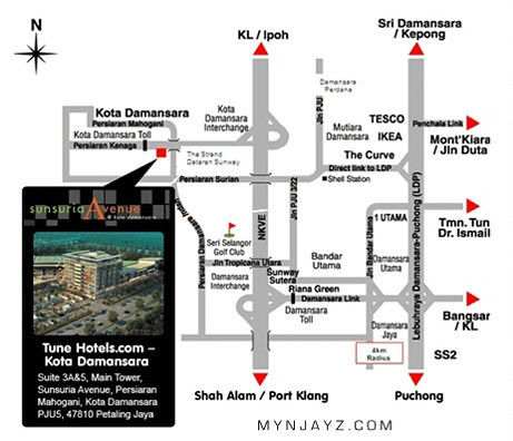 map-Tune Hotel Kota Damansara