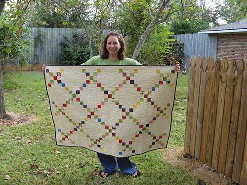 Cherie and her finished baby quilt!
