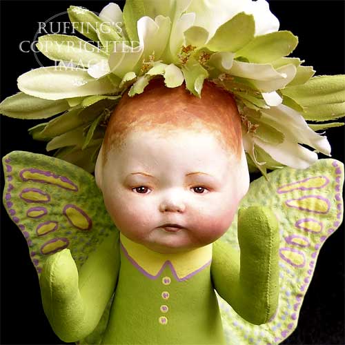 Greta the Flower Baby Original Folk Art Fairy Doll by Elizabeth Ruffing