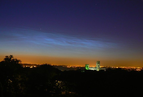 Noctilucent Clouds over  Durham Cathedral