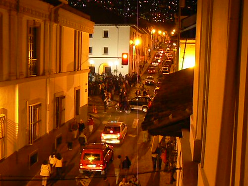 View of Benalcazar during Velada Libertaria festivities