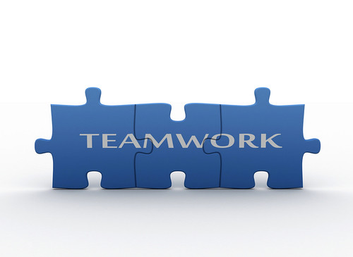 Teamwork means  fitting together