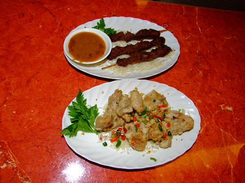 Oriental Expression - beef satay and pork chop