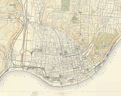 map of ohio river valley. The map also shows streetcars