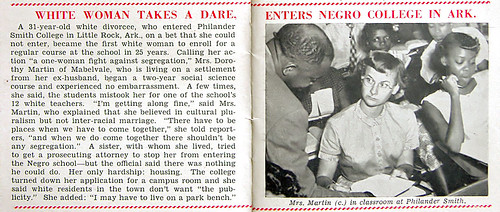 White Woman Enrolls At Negro College, On A Dare In Little Rock - Jet Mag, Oct 1, 1953 por vieilles_annonces.
