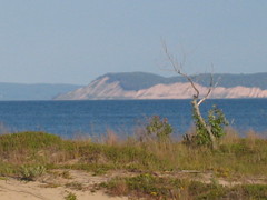 South Manitou Island view of sleeping bear (zoom) from our campsite