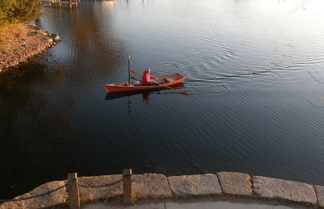red row boat