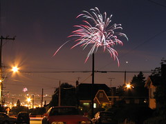 Fireworks set off on Beacon Hill on July 4, 2007. Photo by Wendi.