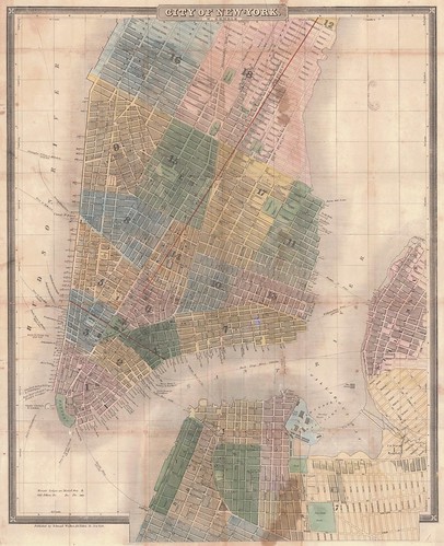new york city street map. New York City Street Map, 1851