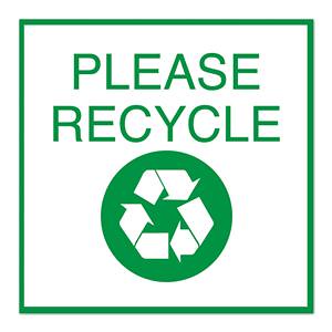 MS1500 - 10 1/2" x 10 1/2" Plastic Sign - Please Recycle with Symbol 