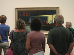people watching art
