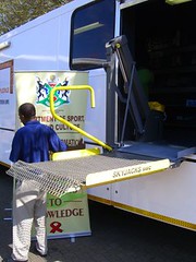 mobile library bus - lift