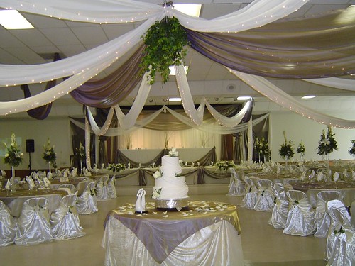 Wedding decoration colors Peach and White 