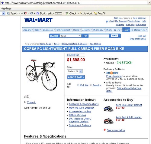 $1900 Wal-Mart bicycle