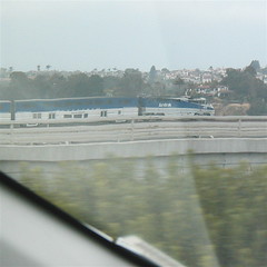 A San Diego bound Amtrak train south of Carlsbad, CA