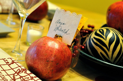Pomegranate table settings