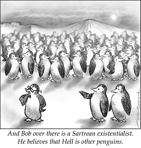 Penguin Cartoon number 1 by David Ravenwood