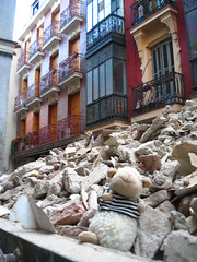 Under Construction in Cañizares street - Cuddly sheep Koekje in Madrid, Spain - 6 June 2007