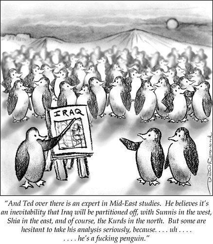 penguin cartoon number 3 by david ravenwood