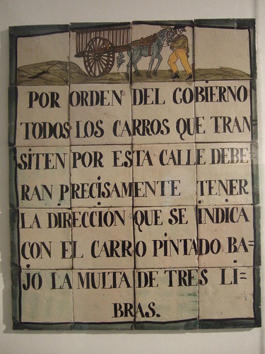 Old traffic sign with long description
