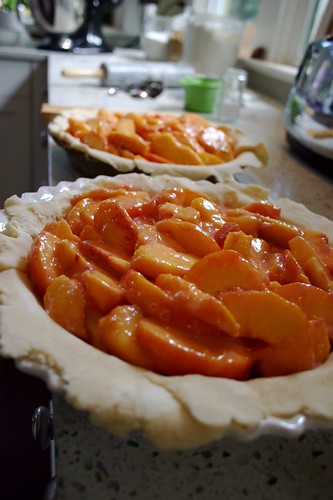 peach pies in the making
