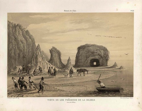 018-Vista de los peñascos de la iglesia cerca de Bilbao-Atlas de la historia física y política de Chile-1854-Claudio Gay