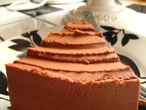 Chocolate Genoise with Peanut Butter Whipped Ganache