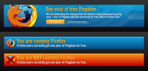 Pingdom Firefox campaign