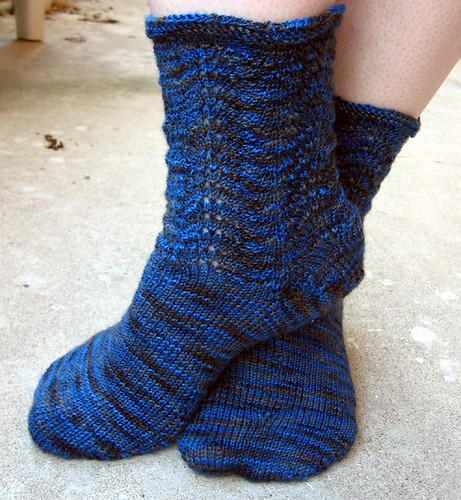 Toe Up Feather and Fan Socks