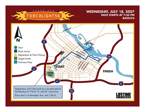 Torchlight 5K Route
