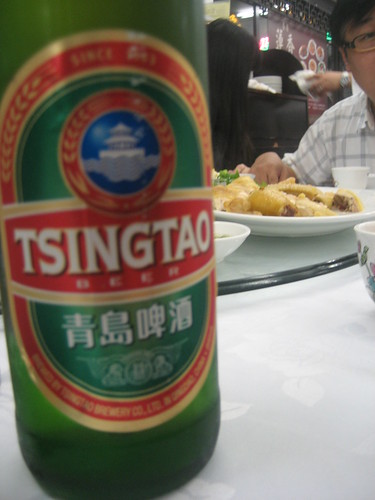 I had some Tsingtao beer with j's uncle. Pretty good brew.
