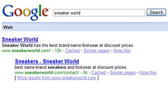 SneakerWorld  in Google SERP