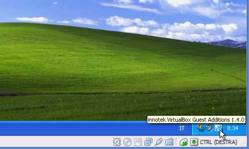 VirtualBox - Guest Additions - Windows XP: installate e attive nella system tray