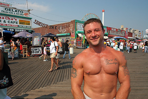 "Luv'd in Brooklyn" tattooed man by DawnOne. From DawnOne