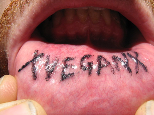 xveganx lip tattoo by artnoose. From artnoose