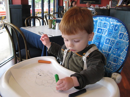 Henry Draws in the Cafe