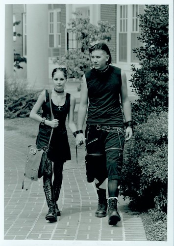 Student Couple Walking on Campus