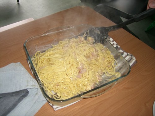 Pasta with bacon & dutch cheese