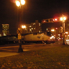 Amtrak at night